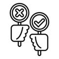 Yes or not election icon outline vector. Democracy vote