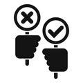 Yes or not election icon simple vector. Democracy vote