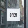 Shop Open Sign in Store Window Royalty Free Stock Photo