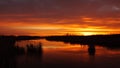 Sunrise in the wetlands. Royalty Free Stock Photo