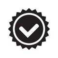 Yes round stamp icon. Seal with check mark icon. Symbol of approval. Approved icon. Royalty Free Stock Photo