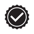 Yes round stamp icon. Seal with check mark icon. Symbol of approval. Royalty Free Stock Photo