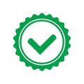 Yes round stamp icon. Seal with check mark icon. Symbol of approval. Royalty Free Stock Photo