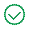 Yes round stamp icon. Seal with check mark icon. Symbol of approval. Royalty Free Stock Photo