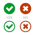 Yes Sign And No Icon Set. Vector