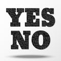 YES symbol consisting of small NO and symbol NO consisting of little YES Royalty Free Stock Photo