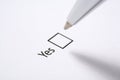 Yes tickbox Royalty Free Stock Photo