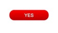 Yes web interface button red color, internet site design, online program Royalty Free Stock Photo