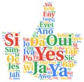 Yes word cloud concept in different languages Royalty Free Stock Photo