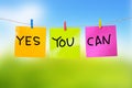 Yes You Can, Motivational Words Quotes Concept Royalty Free Stock Photo