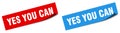 yes you can sticker. yes you can sign set. Royalty Free Stock Photo