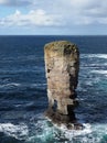 Yesnaby Castle sea stack and cliffs. Orkney islands. Scotland.