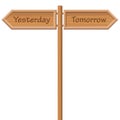 Yesterday Tomorrow Signpost Wooden Style