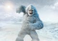 Yeti or abominable snowman 3D illustration