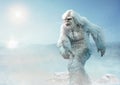 Yeti or abominable snowman 3D illustration Royalty Free Stock Photo