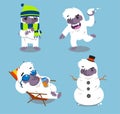 Yeti action set 2 Royalty Free Stock Photo