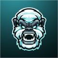 Yeti head mascot esport design Royalty Free Stock Photo