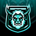 Yeti head mascot. esport logo design Royalty Free Stock Photo