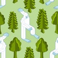 Yeti isometric pattern seamless. bigfoot now monster background. Baby fabric texture Royalty Free Stock Photo