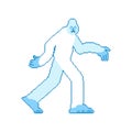 Yeti pixel art. pixelated bigfoot isolated. 8 bit abominable snowman Royalty Free Stock Photo