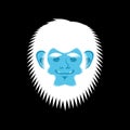 Yeti sleeping emoji. Bigfoot asleep emotion face. Abominable snowman sleeper avatar. Vector illustration Royalty Free Stock Photo