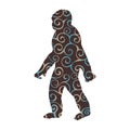 Yeti snow man pattern silhouette legend Royalty Free Stock Photo