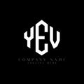 YEV letter logo design with polygon shape. YEV polygon and cube shape logo design. YEV hexagon vector logo template white and Royalty Free Stock Photo