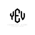 YEV letter logo design with polygon shape. YEV polygon and cube shape logo design. YEV hexagon vector logo template white and Royalty Free Stock Photo