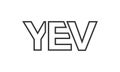 YEV logo design template with strong and modern bold text. Initial based vector logotype featuring simple and minimal typography. Royalty Free Stock Photo