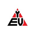 YEV triangle letter logo design with triangle shape. YEV triangle logo design monogram. YEV triangle vector logo template with red Royalty Free Stock Photo