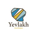 Yevlakh Azerbaijan map, Azerbaijan Political Map, national borders, icon logo design template