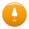 Yew tree icon vector orange Royalty Free Stock Photo