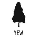 Yew tree icon, simple black style Royalty Free Stock Photo
