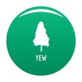 Yew tree icon vector green Royalty Free Stock Photo