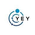 YEY letter technology logo design on white background. YEY creative initials letter IT logo concept. YEY letter design Royalty Free Stock Photo