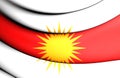 Yezidi Flag. 3D Illustration.