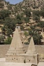 Yezidi temple domes in Lalish, Kurdistan Royalty Free Stock Photo