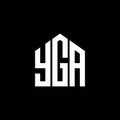 YGA letter logo design on BLACK background. YGA creative initials letter logo concept. YGA letter design Royalty Free Stock Photo