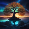 Yggdrasil the eternal tree in the middle of the