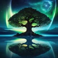 Yggdrasil the eternal tree in the middle of the