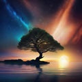 Yggdrasil the eternal tree in the middle of the