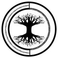 Yggdrasil world tree, tattoo or print design