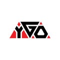 YGO triangle letter logo design with triangle shape. YGO triangle logo design monogram. YGO triangle vector logo template with red Royalty Free Stock Photo