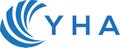 YHA letter logo design on white background. YHA creative circle letter logo concept. YHA letter design Royalty Free Stock Photo