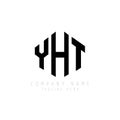 YHT letter logo design with polygon shape. YHT polygon and cube shape logo design. YHT hexagon vector logo template white and Royalty Free Stock Photo