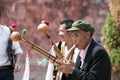 Yi Minority Group Musicians in Weishan Royalty Free Stock Photo