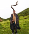 An Smoking Old Tribal Chief Royalty Free Stock Photo