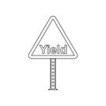 Yield sign colored icon. Element of road signs and junctions for mobile concept and web apps icon. Outline, thin line icon for Royalty Free Stock Photo