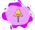 Yield sign colored icon. Simple color vector of road signs and junctions icons for ui and ux, website or mobile application Royalty Free Stock Photo