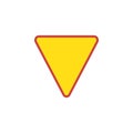 Yield Triangle Sign flat icon